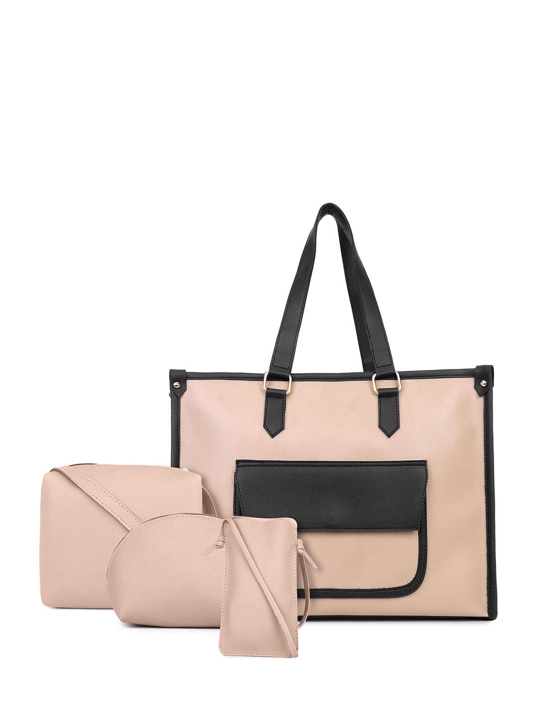 

LEGAL BRIBE PU Structured Tote Bag, Beige