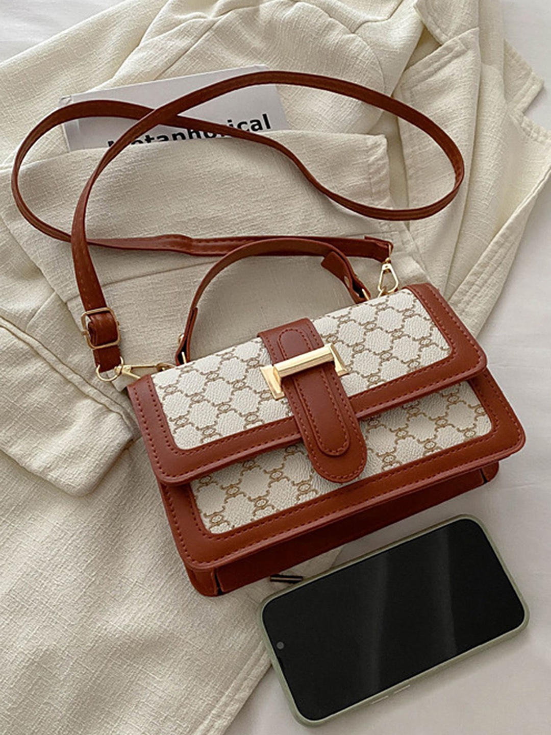 

LULU & SKY PU Bucket Handheld Bag, White