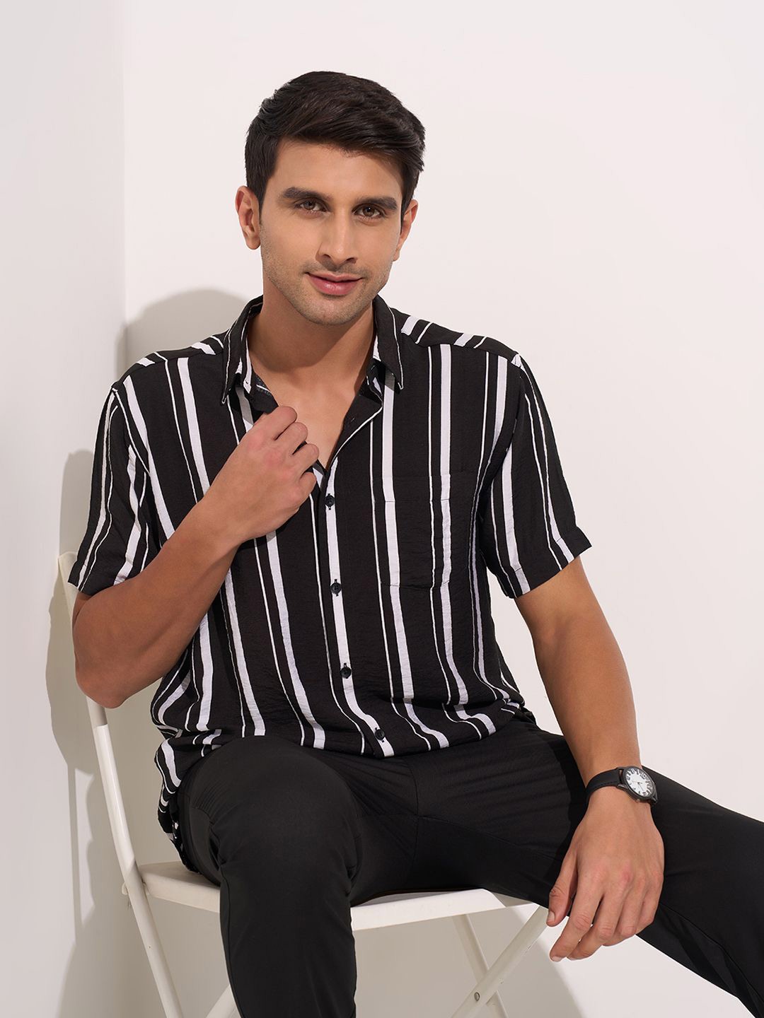 

Peregrine by Pantaloons Men Opaque Casual Shirt, Black