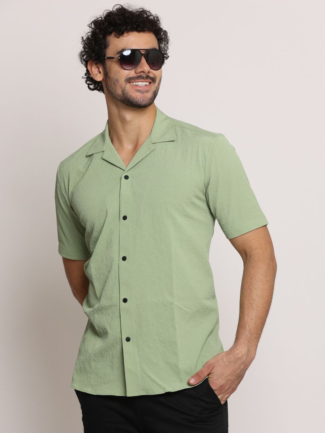 

ASHTOM Men Standard Opaque Casual Shirt, Green