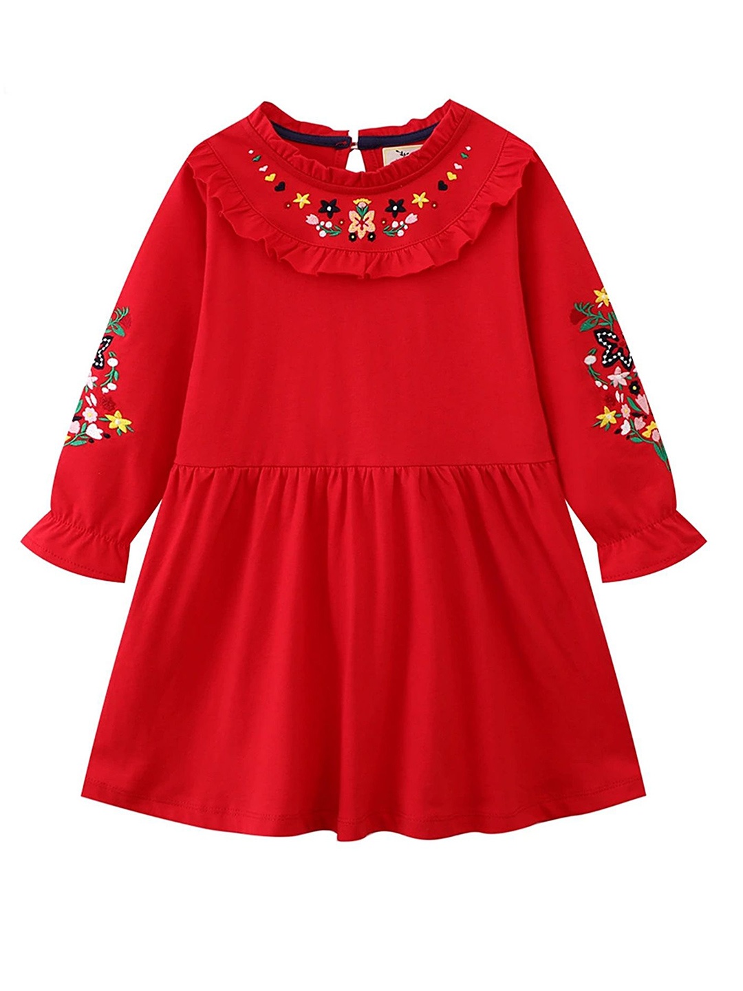 

LULU & SKY Girls Fit & Flare Ready to Wear Dress, Red