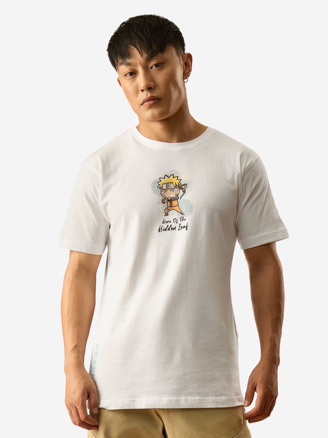 

The Souled Store Men Naruto Graphic Printed Round Neck Cotton T-shirt, White