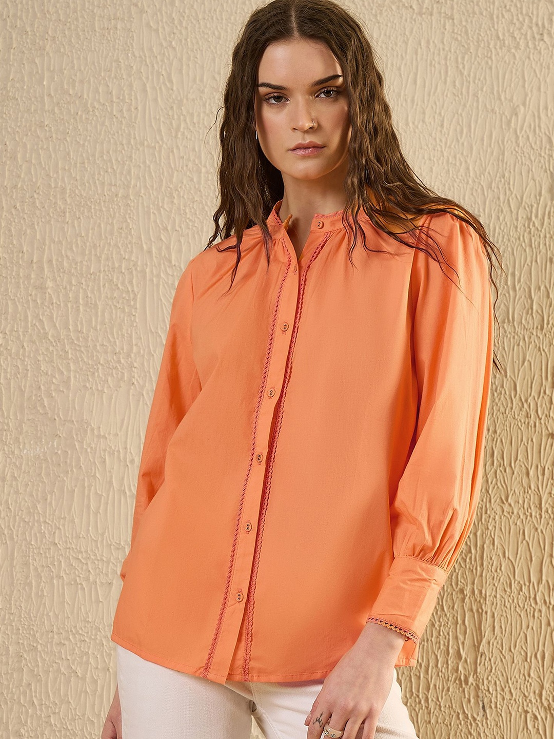 

SANSKRUTIHOMES Women Opaque Casual Shirt, Orange