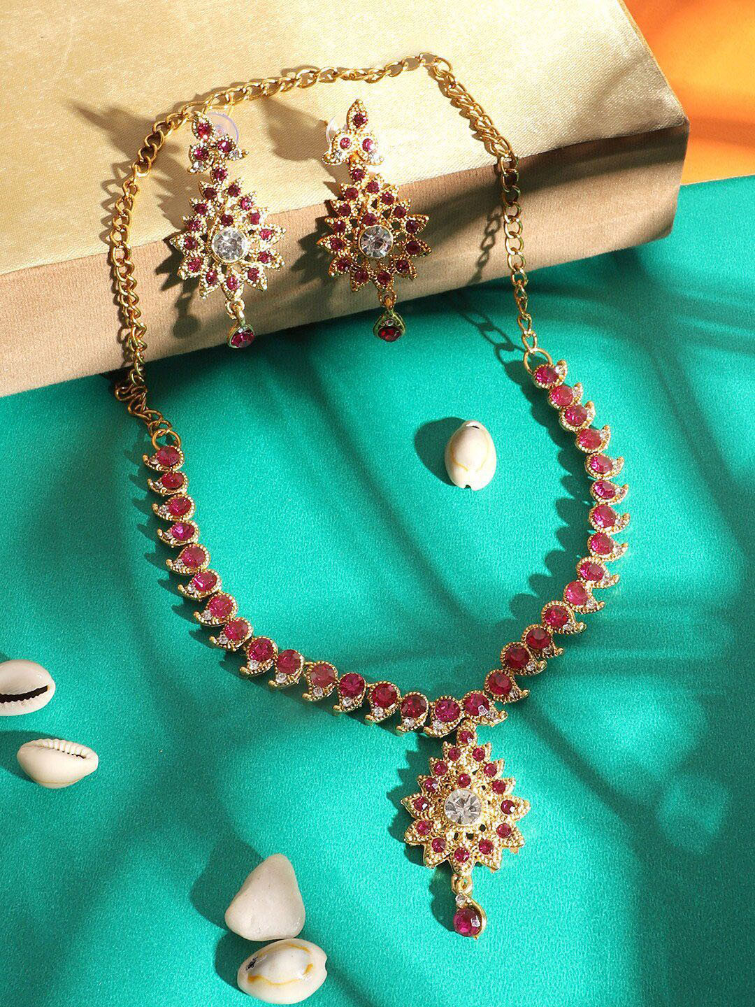 

Anouk Gold Plated Artificial Stones Studded Jewellery Set
