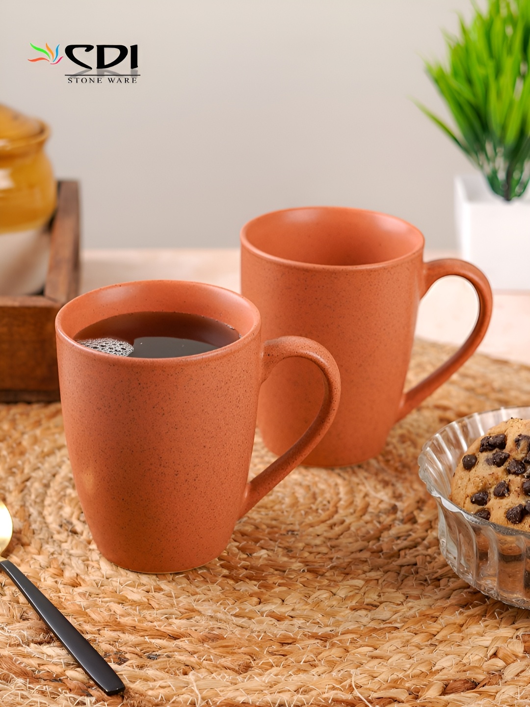 

CDI Coral 2 Pieces Textured Ceramic Glossy Mugs 300 ml Each