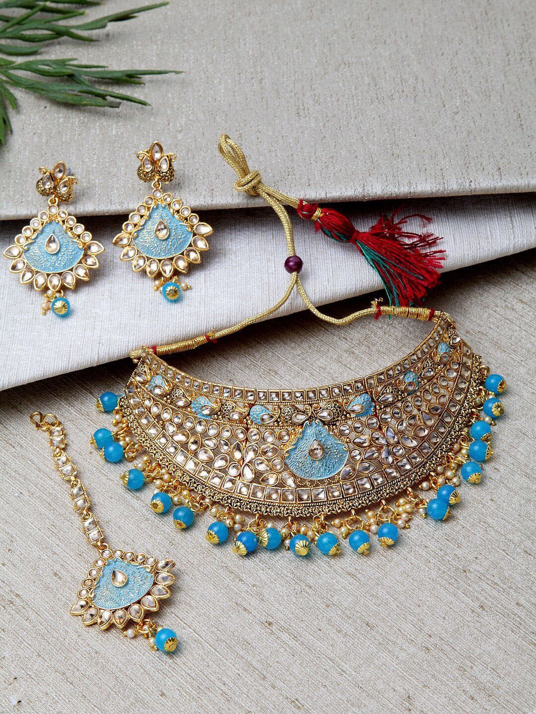 

Anouk Gold-Plated Stone Studded & Beaded Jewellery Set