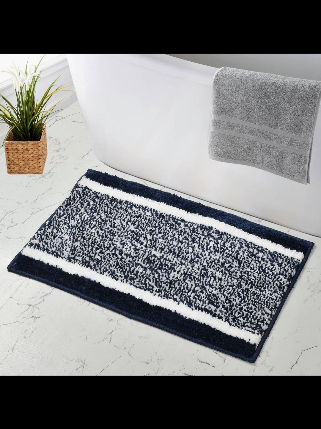 

MAA HOME CONCEPT Blue & White Self-Designed Anti Skid Doormats