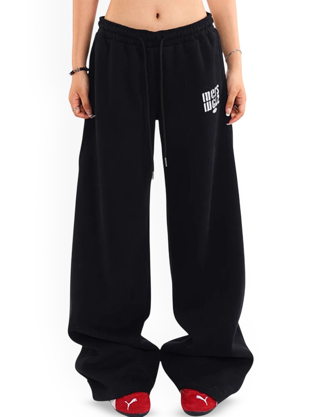 

DressBerry Women Mid-Rise Jogger Trousers, Black