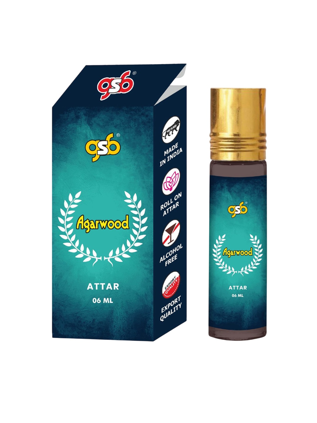 

GSB Agarwood Alcohol Free Long Lasting Roll On Attar - 6 ml, Brown
