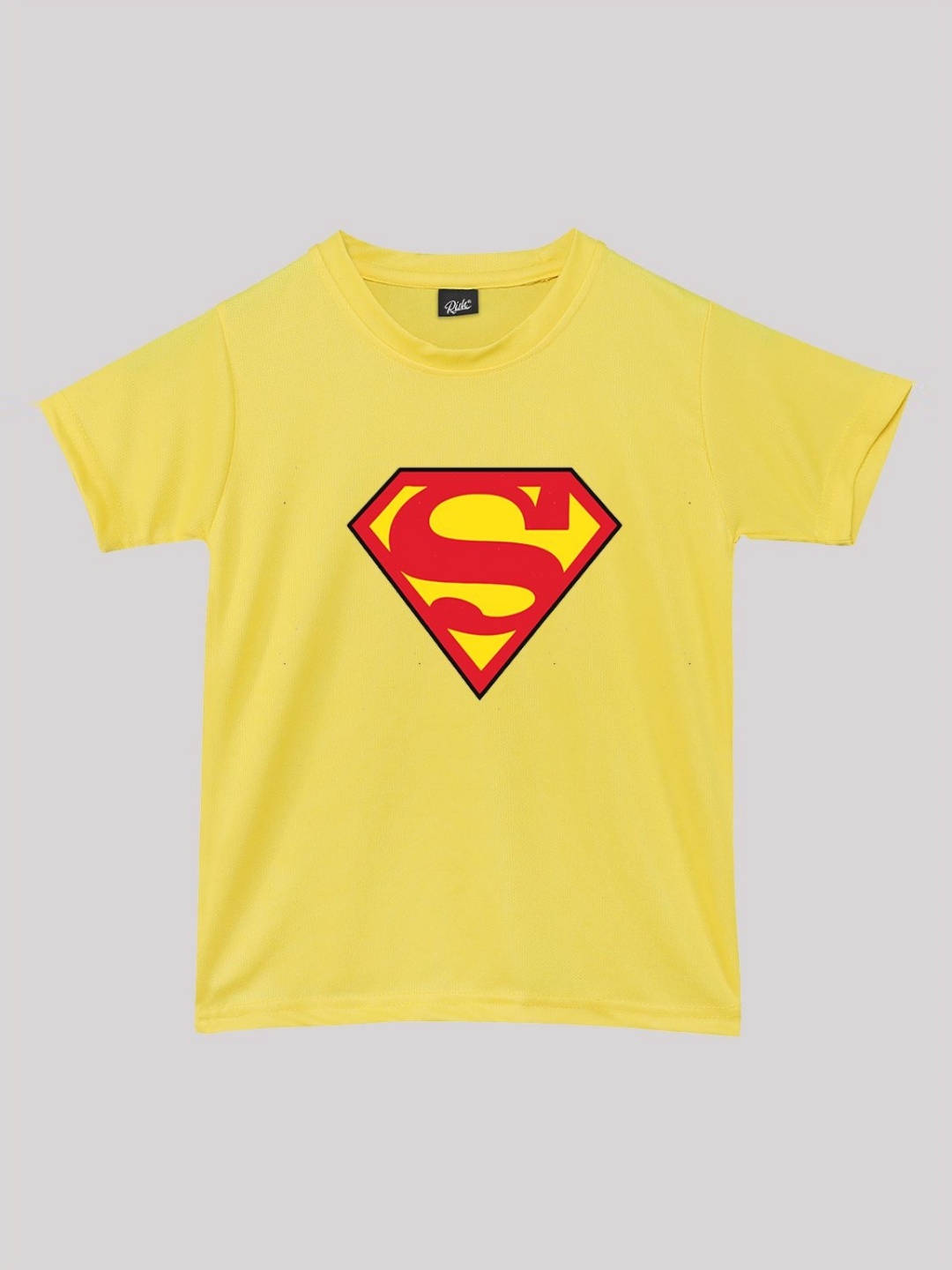 

RISH Unisex Kids Superman Graphic Printed Round Neck T-shirt, Yellow