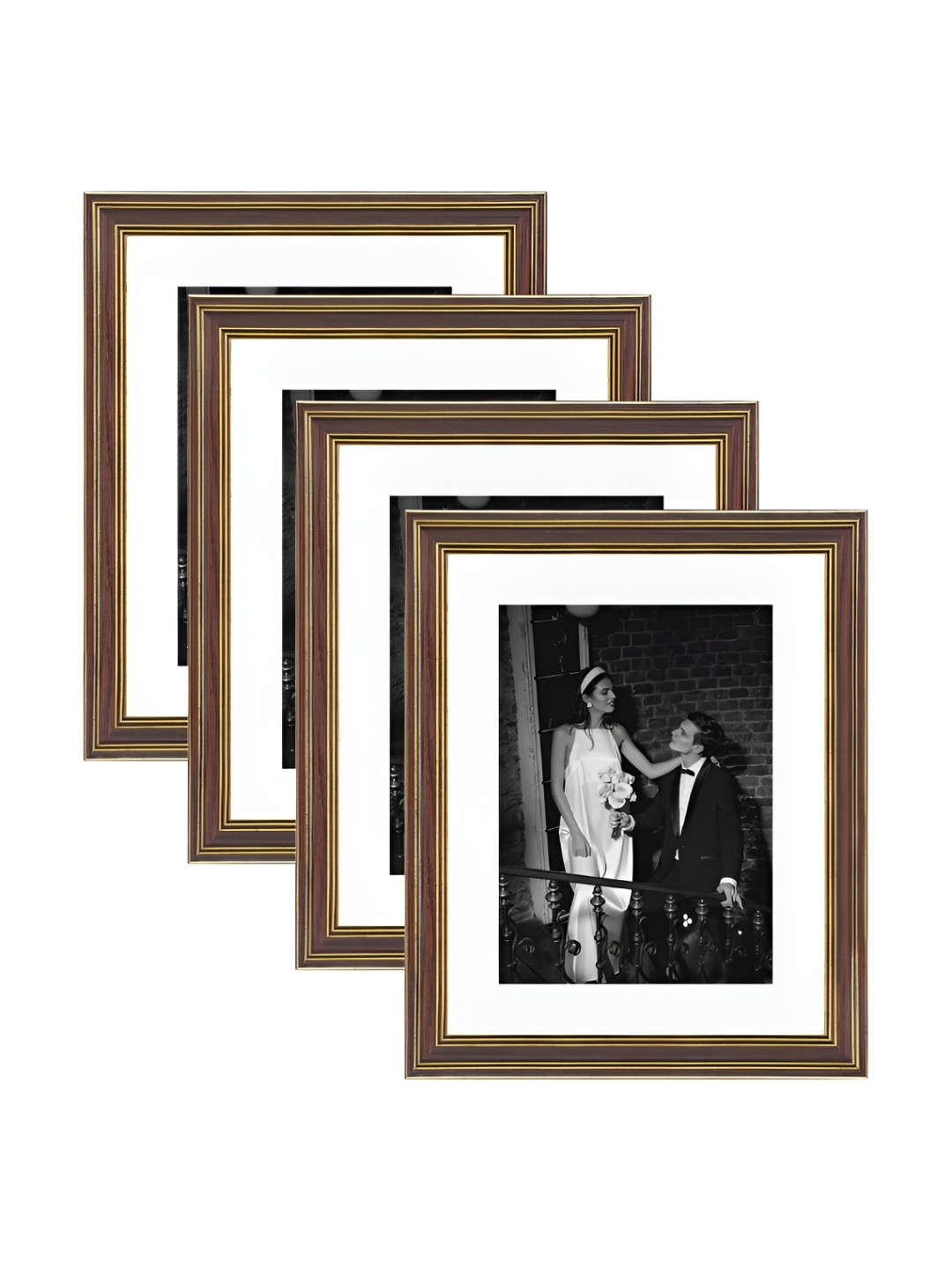 

Art Street Brown & Gold-Toned 2 to 4 Pieces Wood Wall Photo Frames