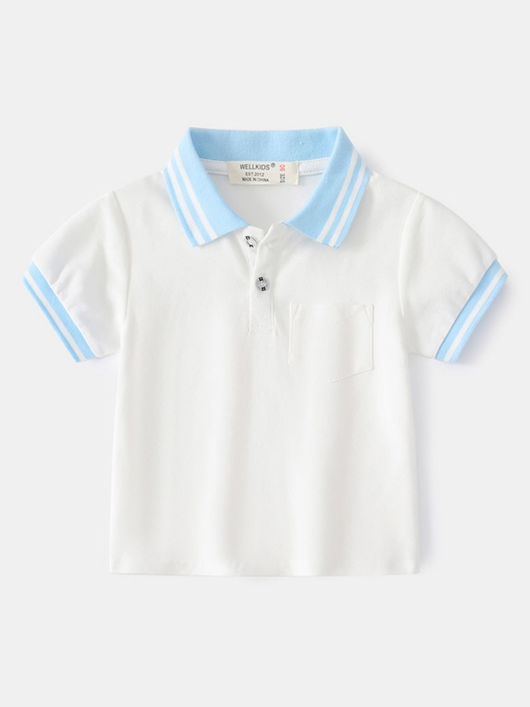 

LULU & SKY Boys Polo Collar Organic Cotton Pockets T-shirt, Off white
