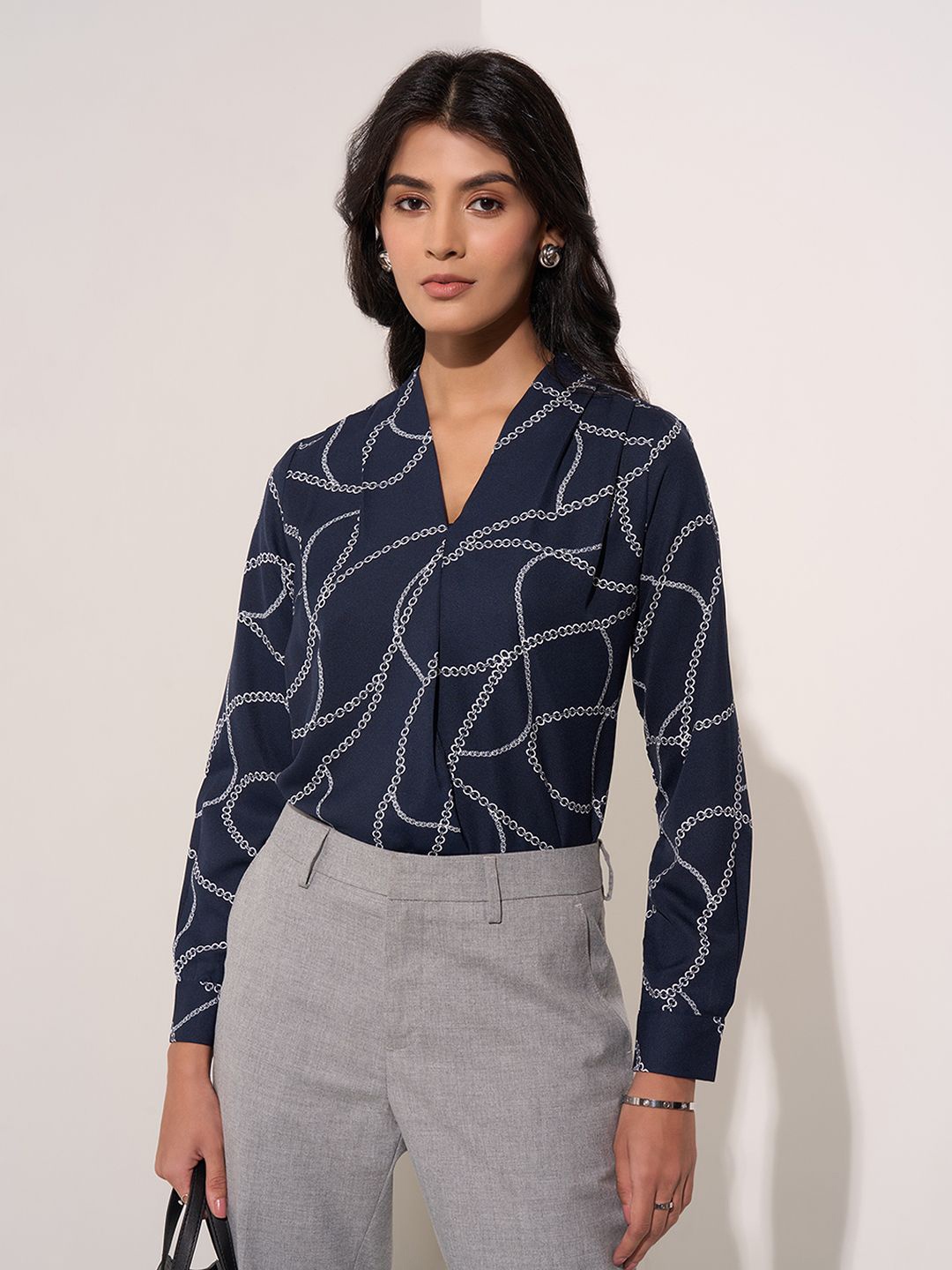 

Annabelle by Pantaloons Print Shirt Style Top, Black