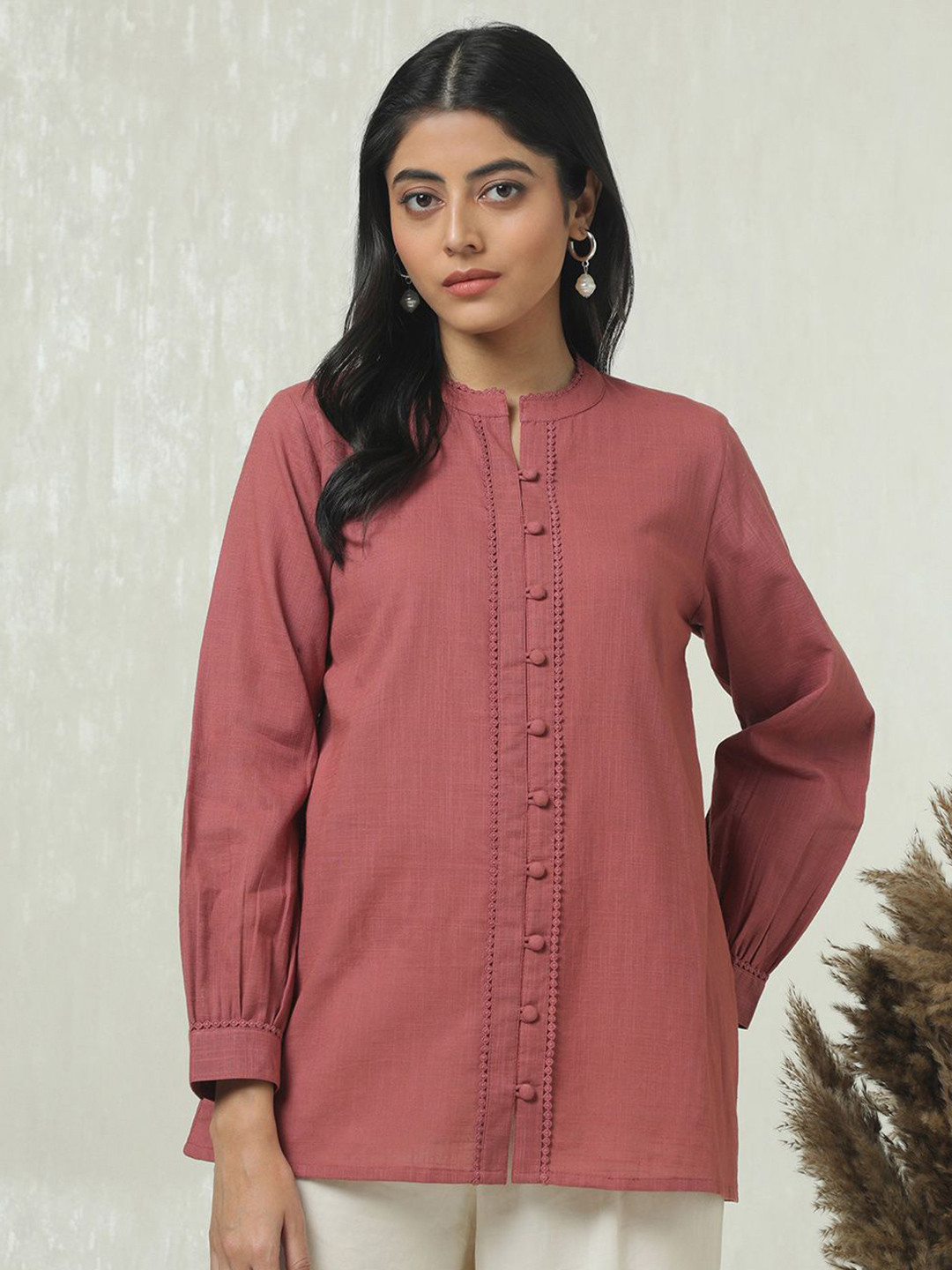 

Soch Mandarin Collar Tunic, Pink