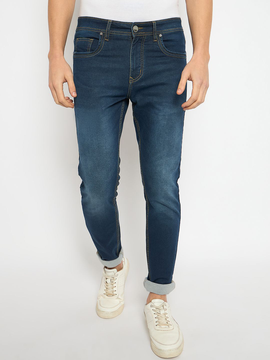 

Duke Men Cotton Slim Fit Light Fade Stretchable Jeans, Blue