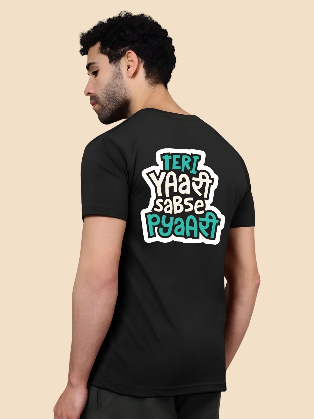 

SZN Men Typography Printed Round Neck Cotton T-shirt, Black