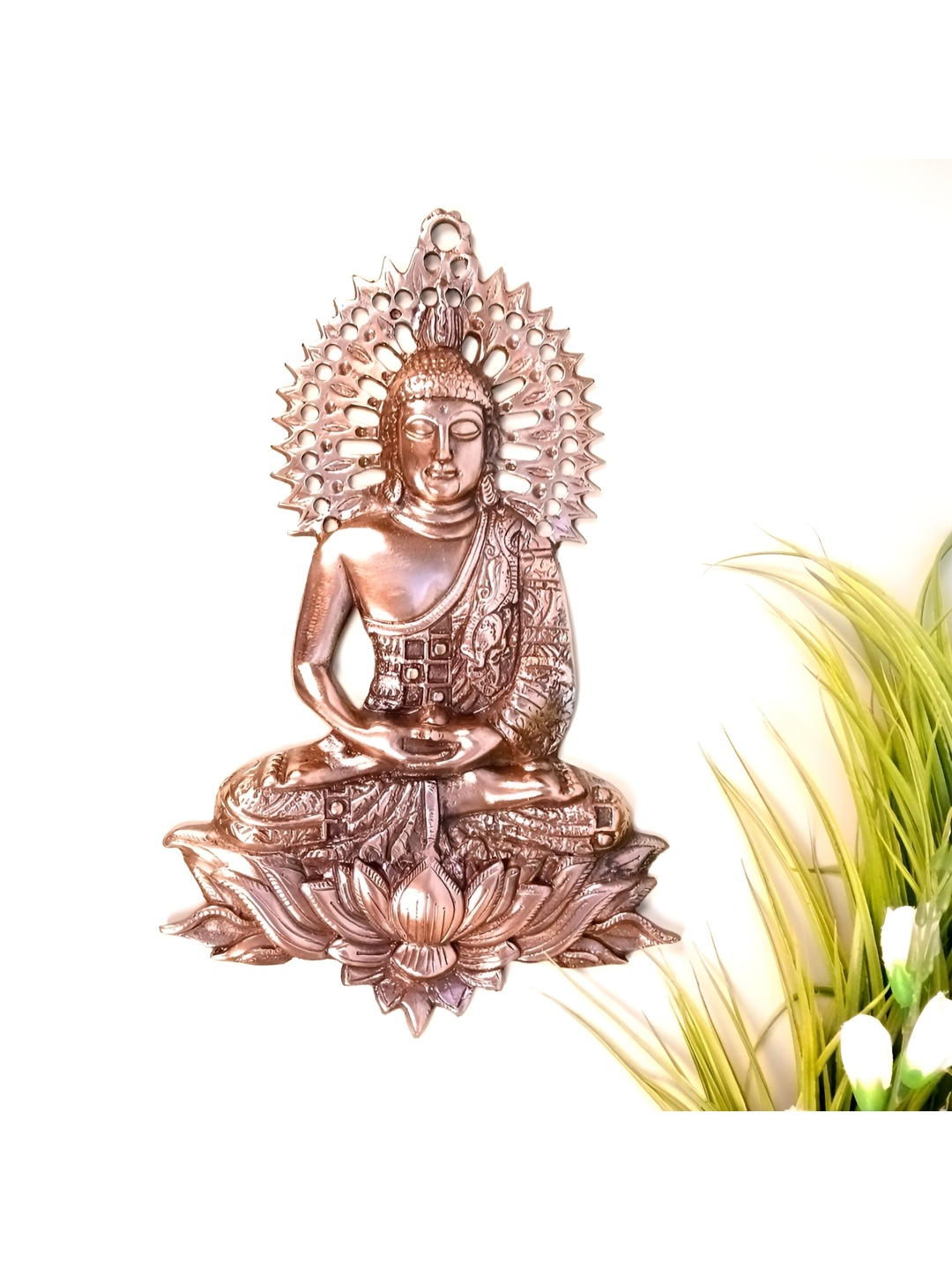 

apka mart Bronze Toned Textured Lord Buddha Spiritual Wall Decor