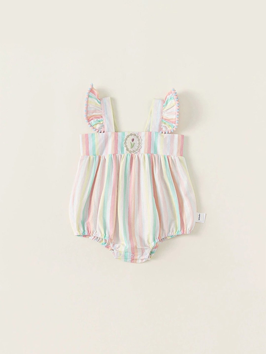 

LULU & SKY Girls Striped Jumpsuit, White