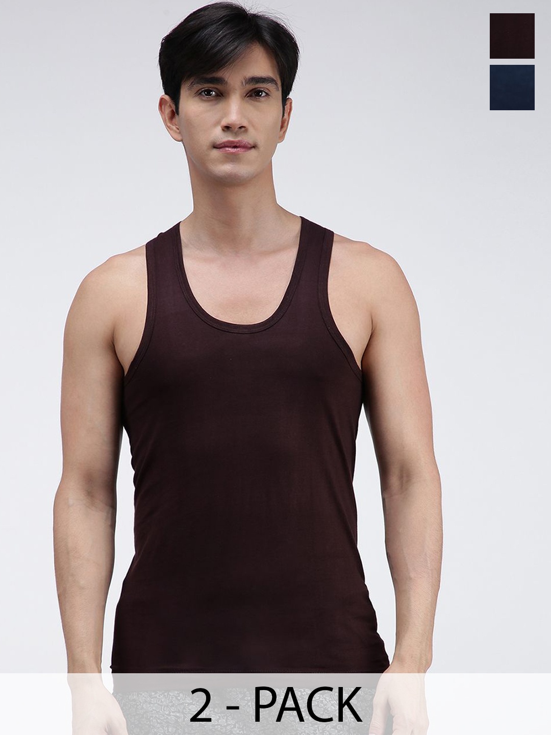 

AMUL COMFY Pack Of 2 Pure Cotton Undershirt Innerwear Vests AC-CVESTRN-AF-CB-XS-2PC, Coffee brown