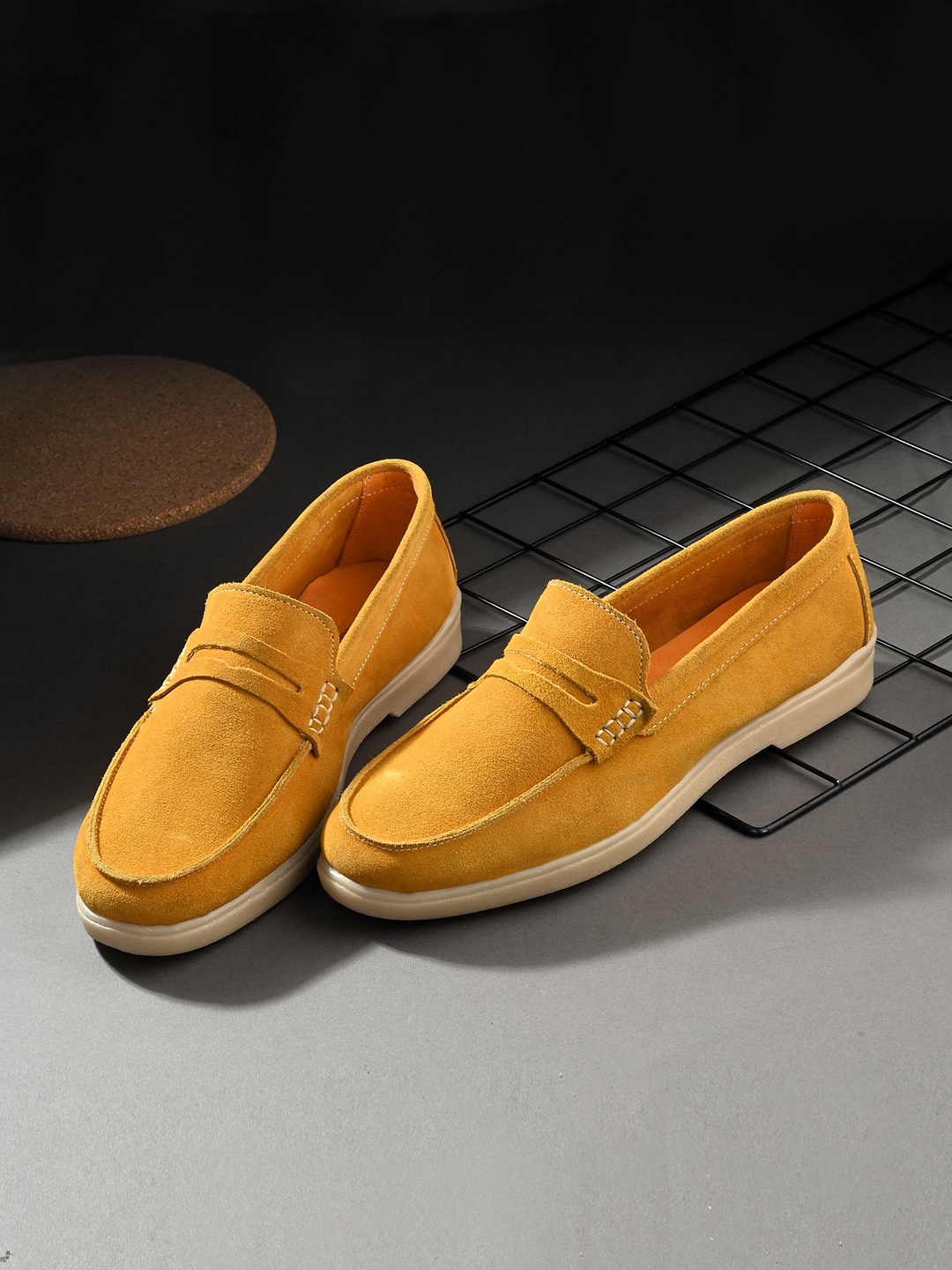 

Killer Men Colourblocked Suede Loafers, Mustard