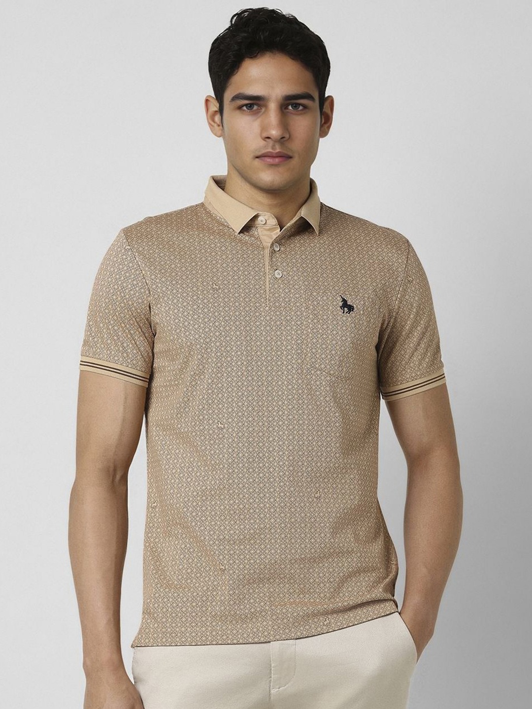 

Van Heusen Sport Men Printed Polo Collar Pockets T-shirt, Beige