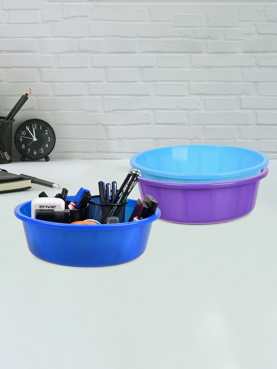 

Kuber Industries Purple & Blue 3 Pieces Regular Desk Organisers 6L Each