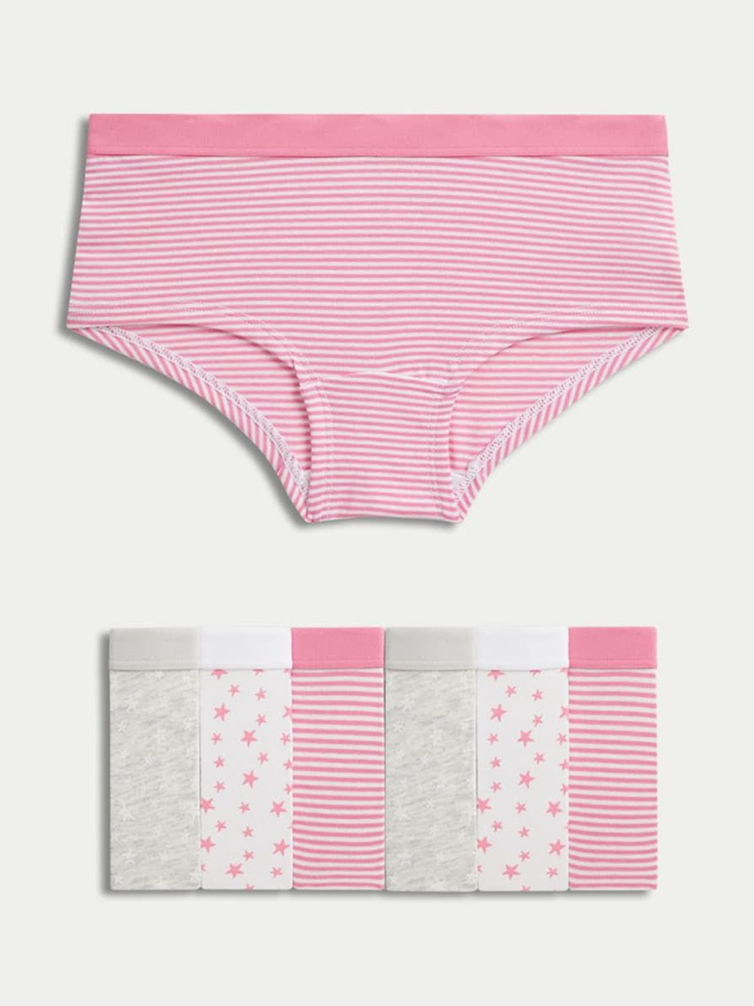 

Marks & Spencer Pack Of 7 High Rise Boyshorts T711274VPINK MIX, Pink
