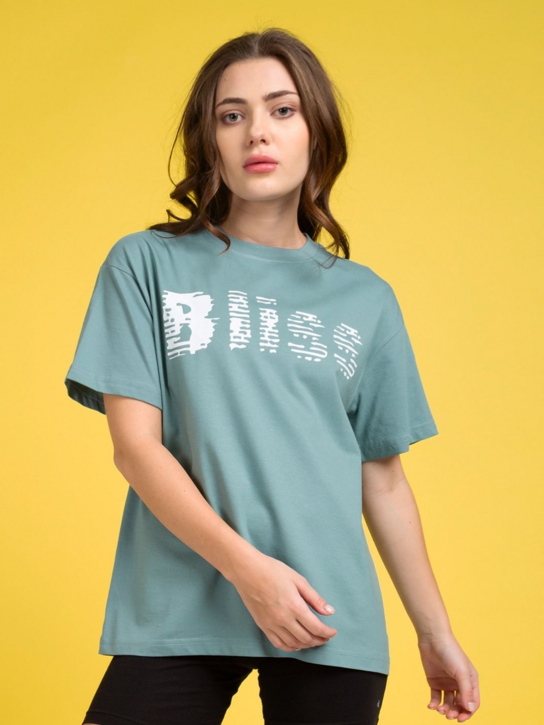 

Mast & Harbour Women Printed Applique T-shirt, Sea green