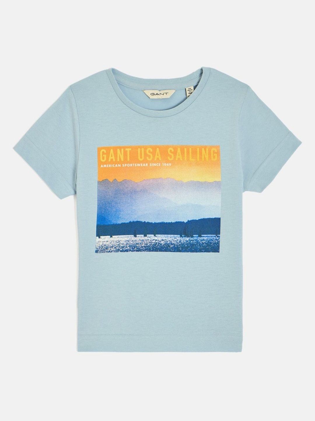 

GANT Boys Graphic Printed Round Neck Cotton T-shirt, Blue