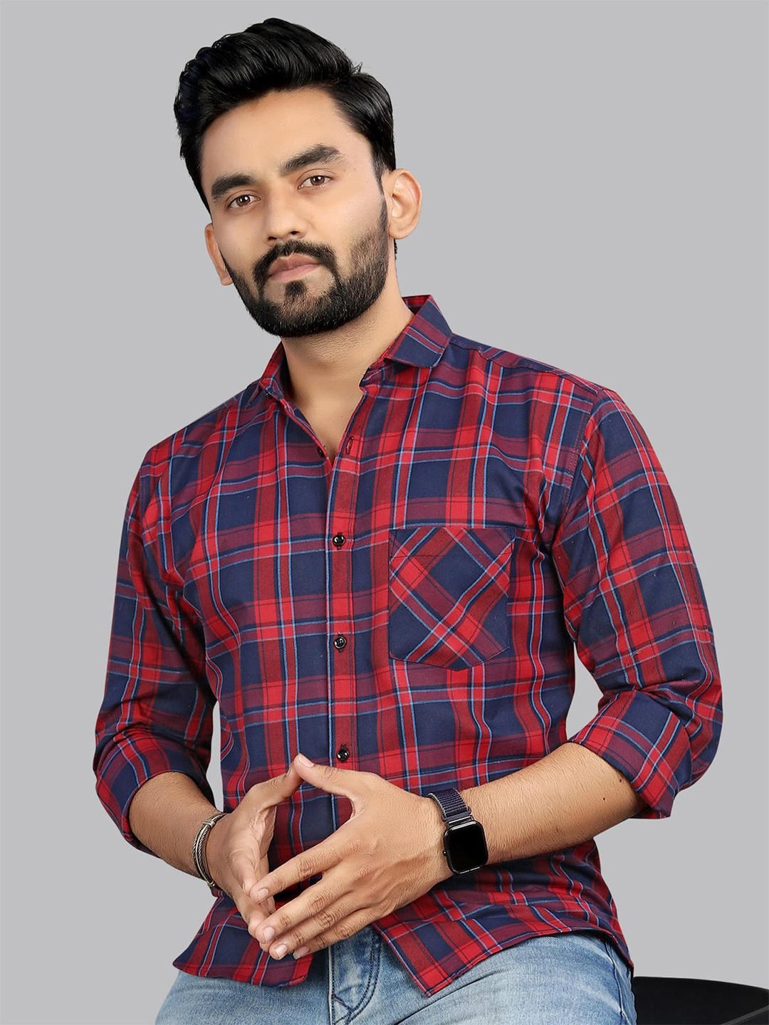 

Moda Rapido Men Classic Tartan Checks Opaque Checked Casual Shirt, Multi
