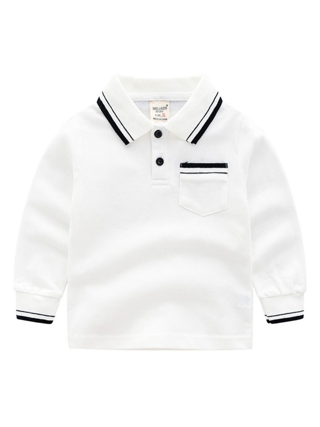 

LULU & SKY Boys Polo Collar Pockets T-shirt, White
