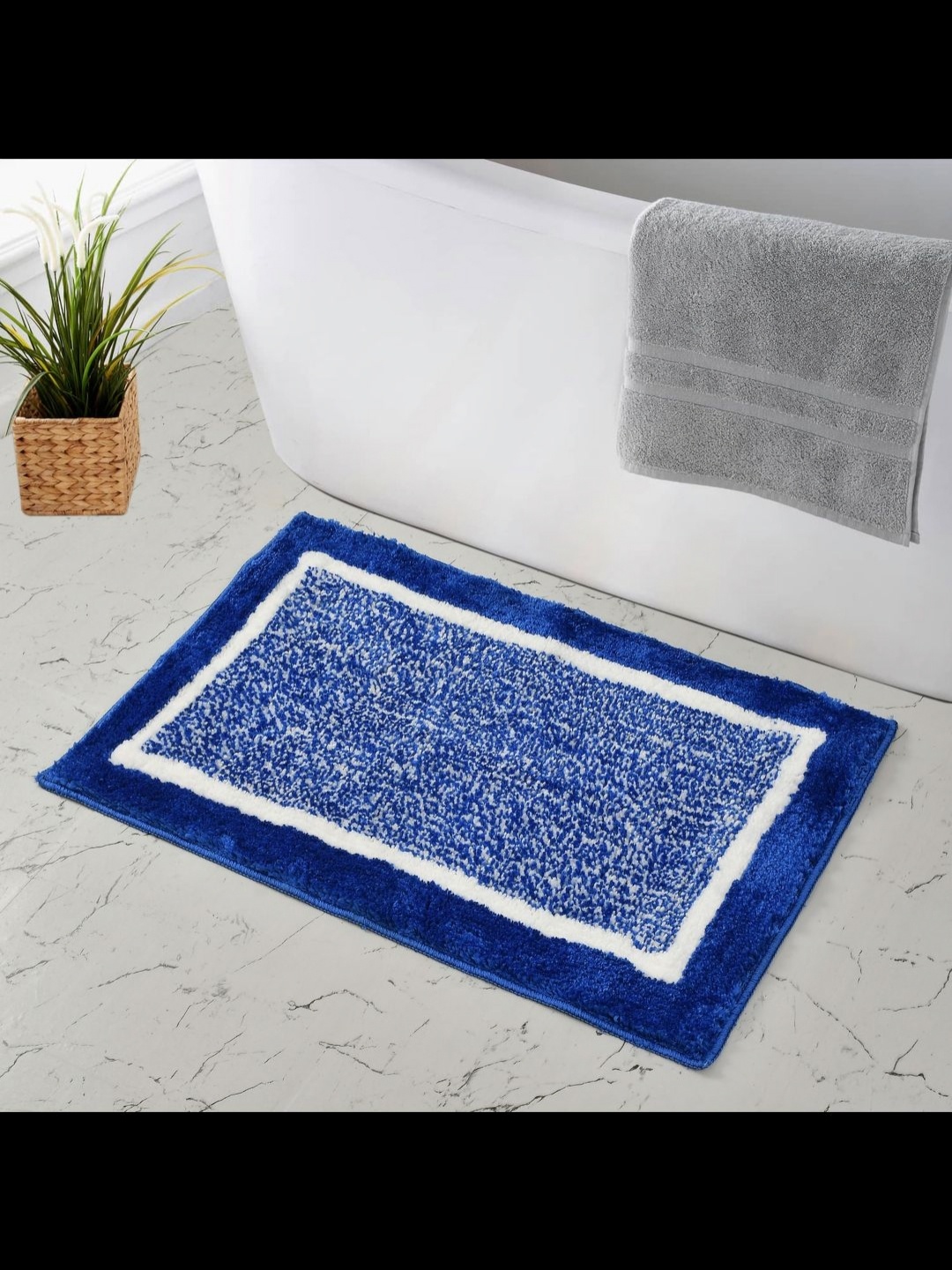 

MAA HOME CONCEPT Blue & White Self-Designed Anti Skid Doormats