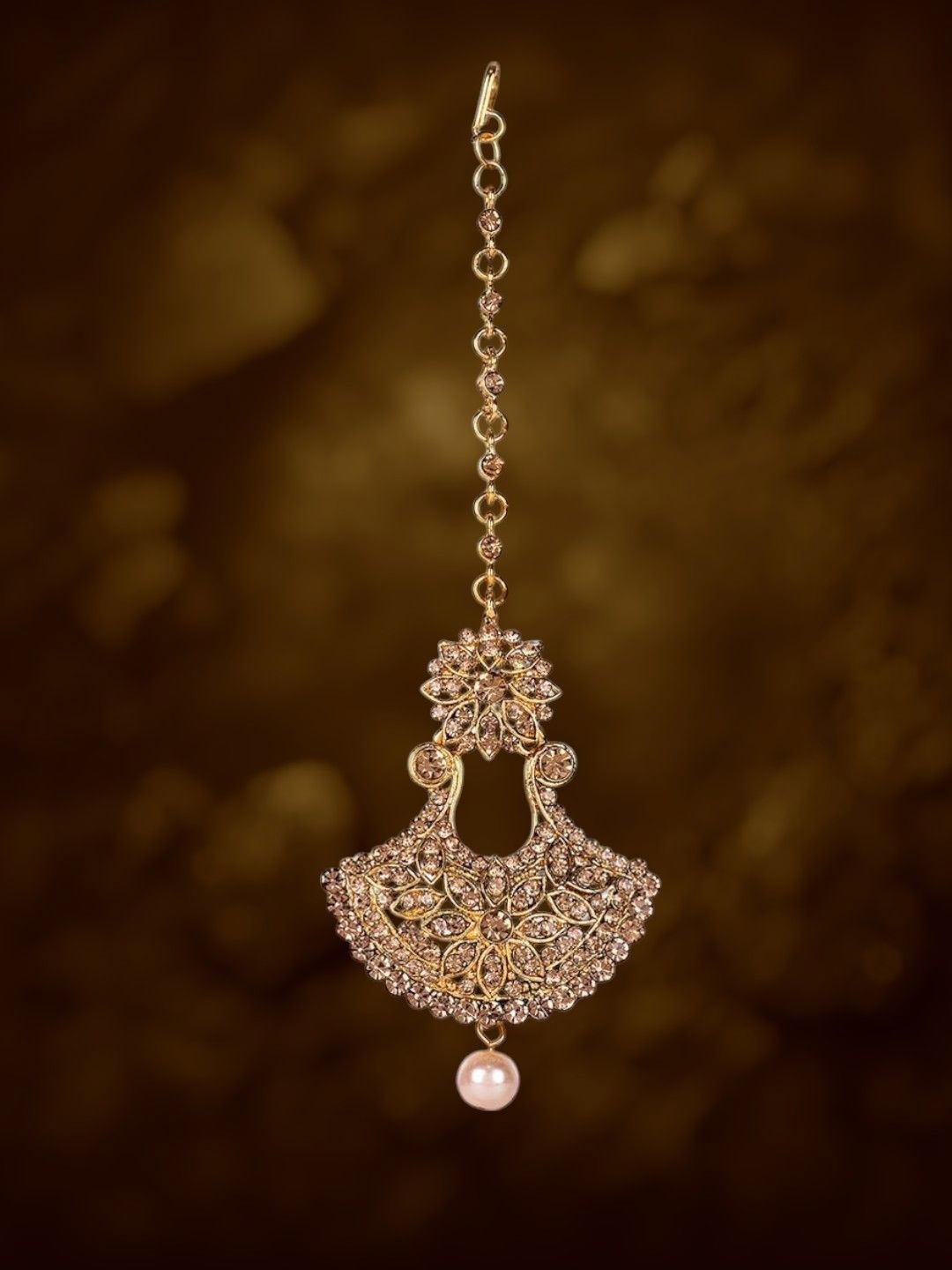 

Anouk Gold-Plated Artificial Stones and Beads Studded Maang Tikka