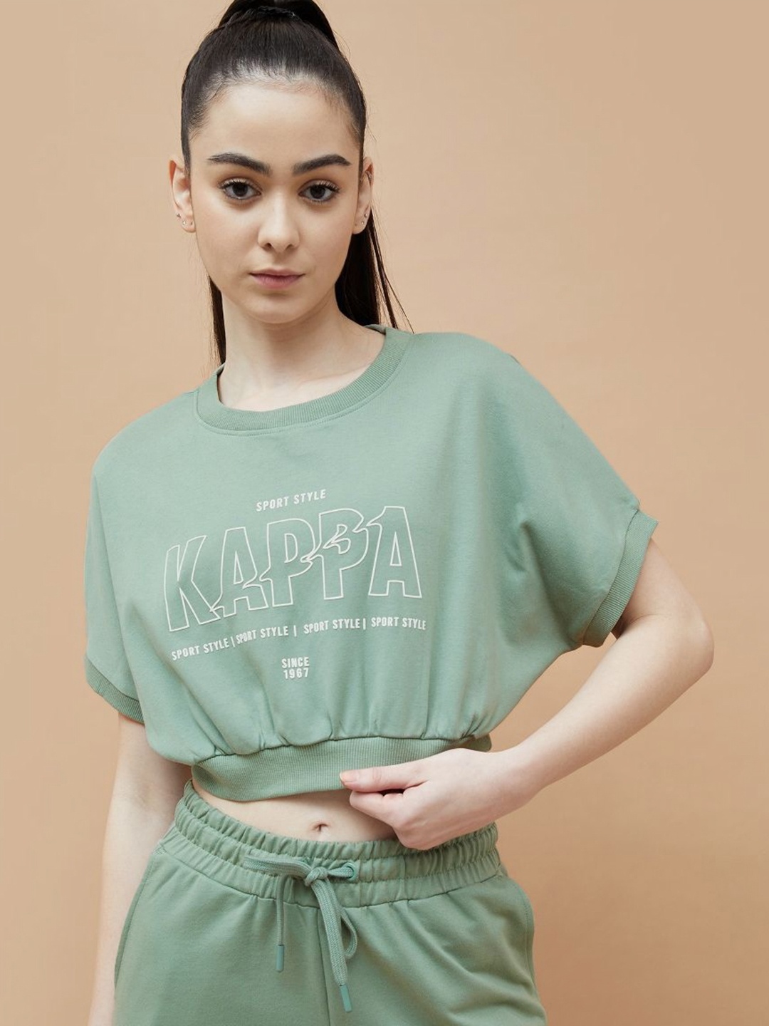 

Kappa Women Printed Pockets T-shirt, Green