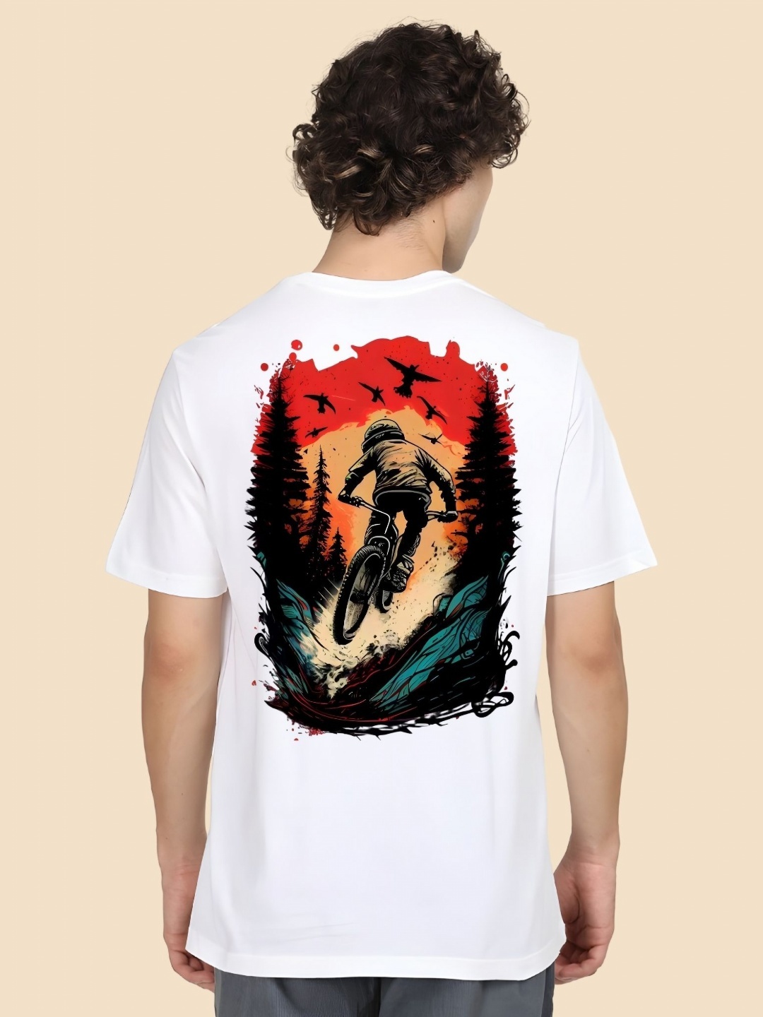 

SZN Men Graphic Printed Round Neck Cotton T-shirt, White