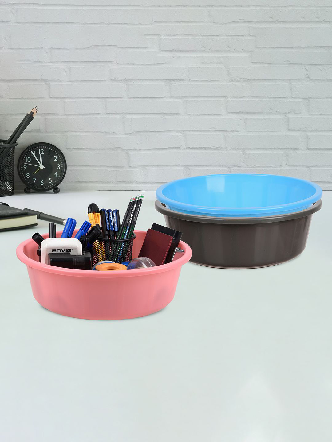 

Kuber Industries Grey 3 Pieces Multipurpose Storage Tub Organizer 6L