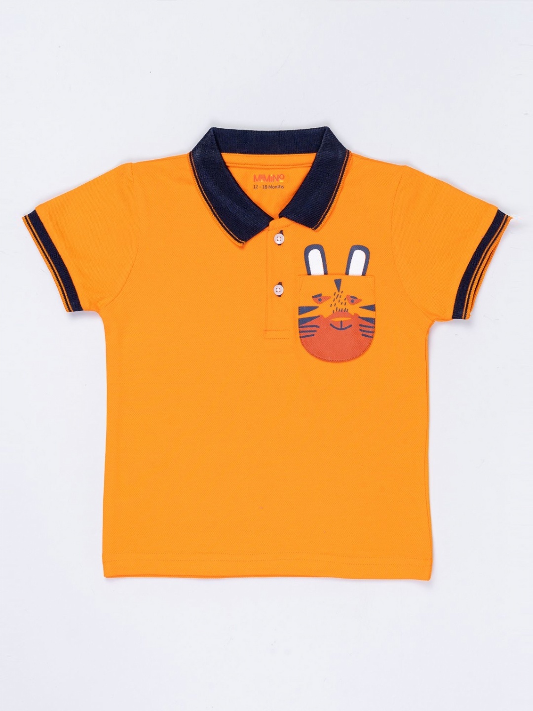 

MIMINO Boys Graphic Printed Polo Collar Cotton T-shirt, Orange