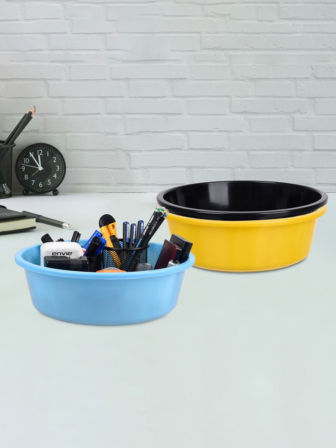 

Kuber Industries Yellow & Blue 3 Pieces Regular Durable Multi-Utility Organisers