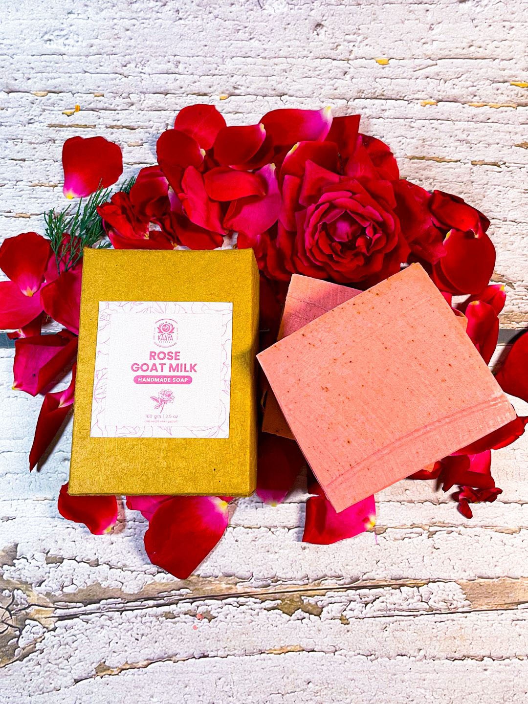 

Kaaya Natural Set Of 2 Rose Goat Milk Soap - 100g Each, Pink