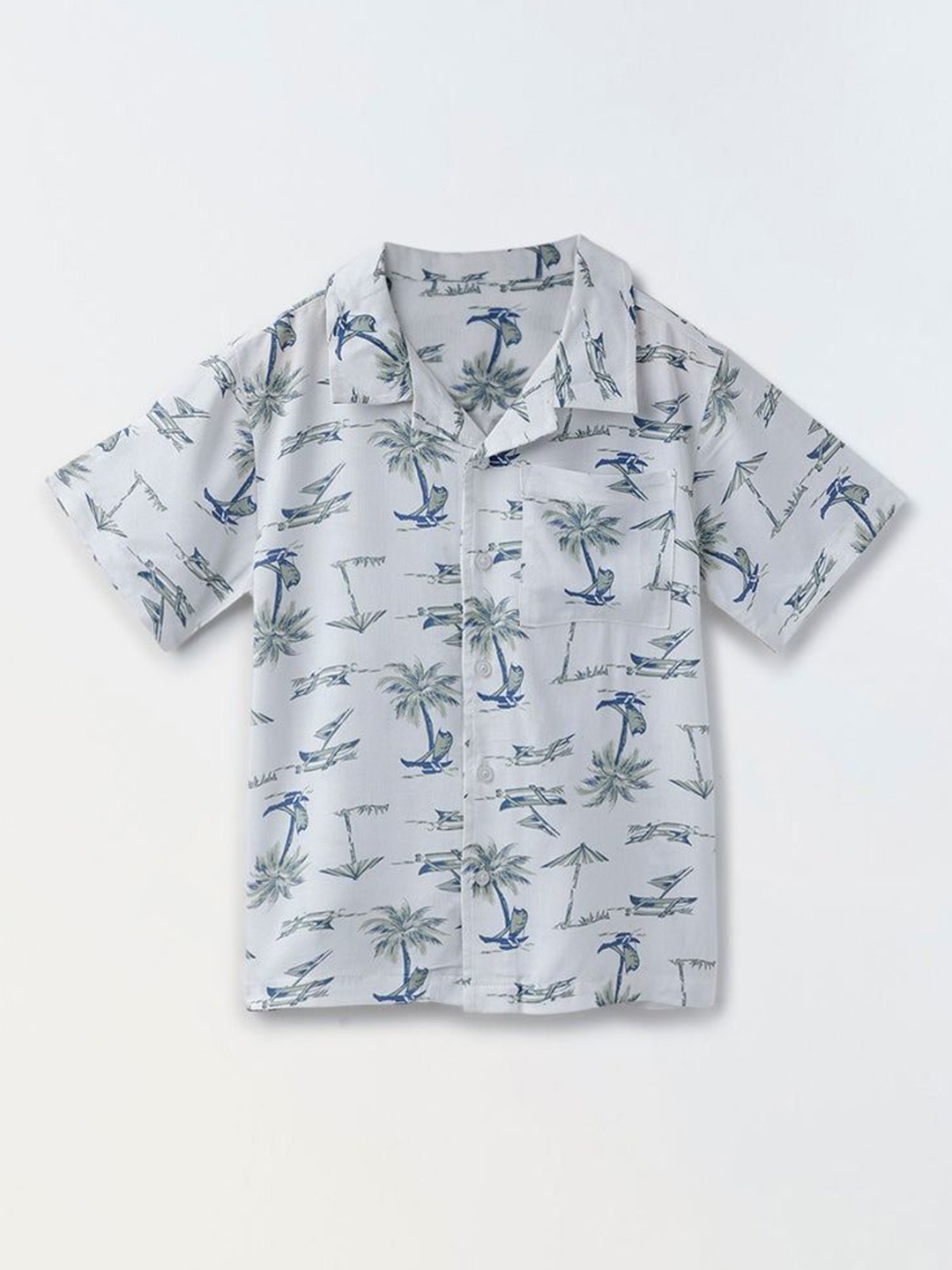 

SPUNKIES Boys Opaque Casual Shirt, White