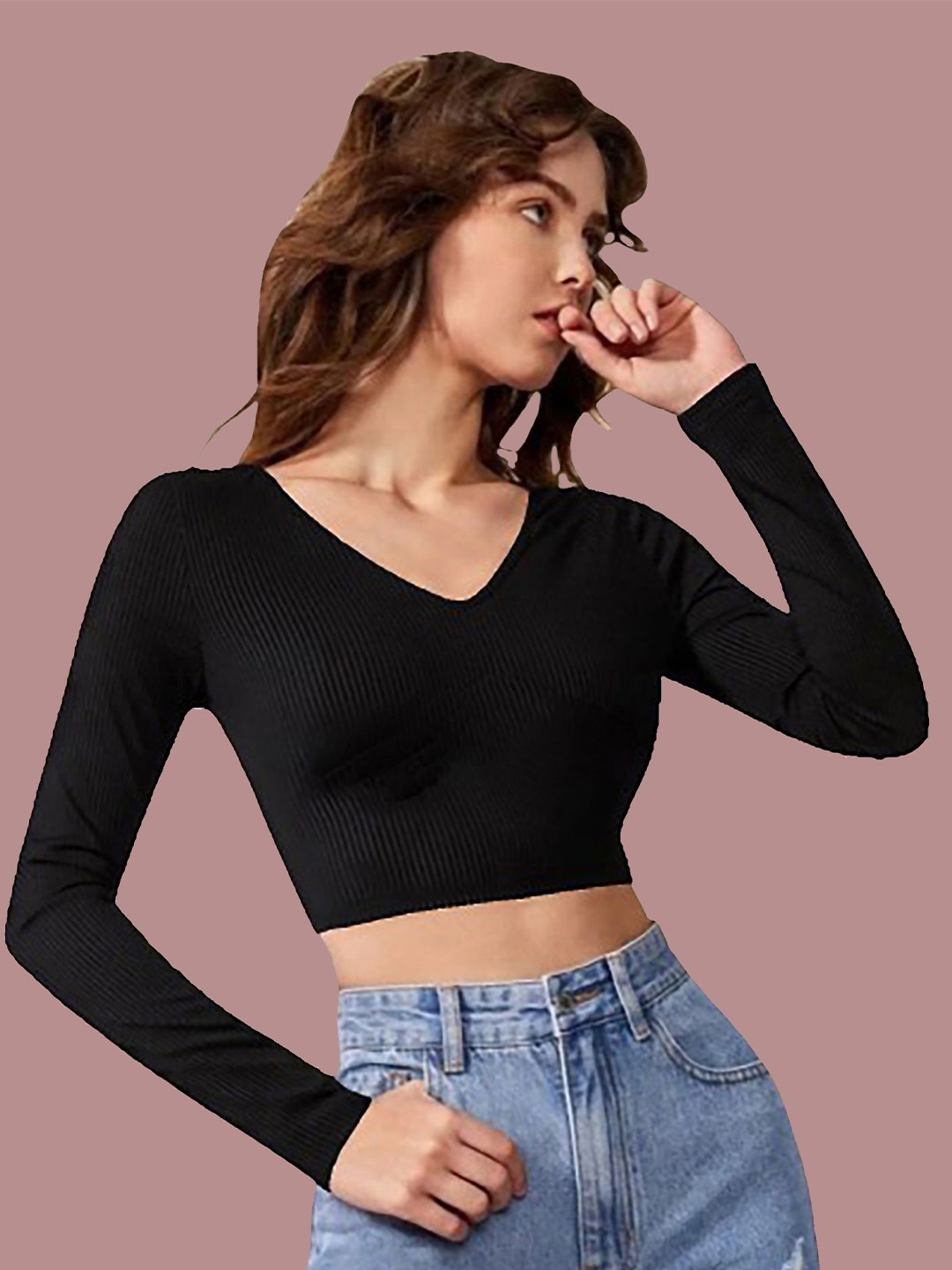 

Dream Beauty Fashion Women Fitted Crop Top, Black