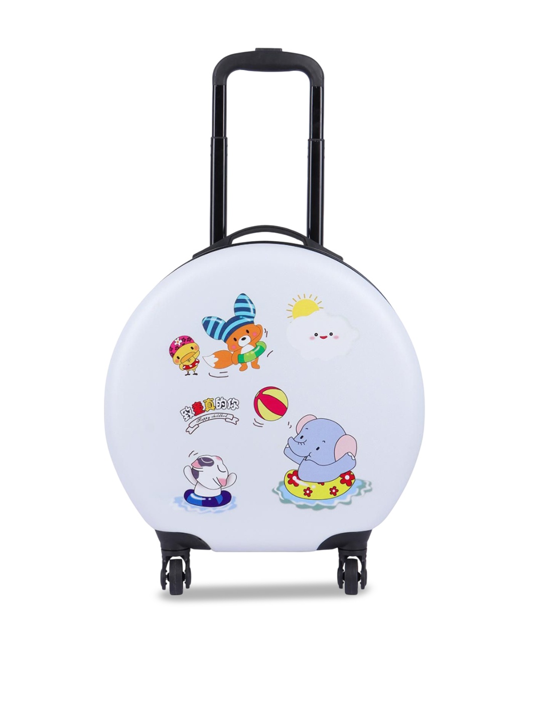 

Polo Class Kids Printed Hard Sided Waterproof Trolley Bag, White