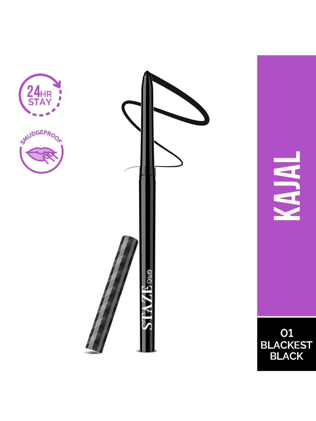 

STAZE 9to9 All Eyes On You Smudgeproof + Waterproof Kajal 0.3 g - Blackest Black 01