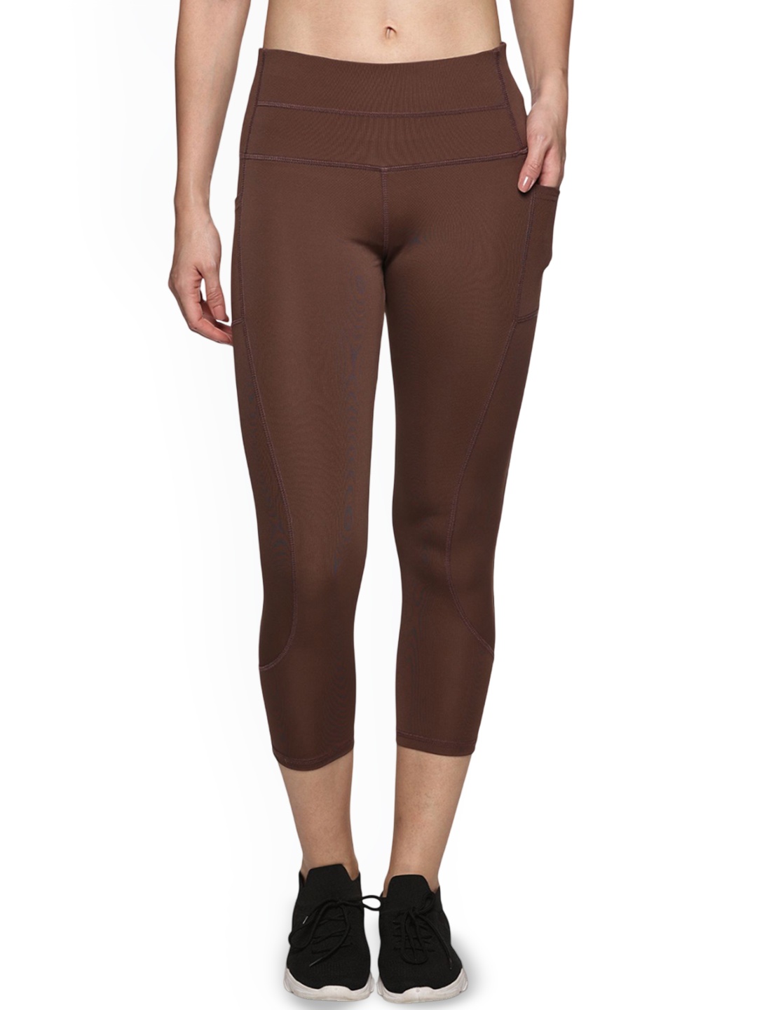 

Coppersmith Women 4-Way Stretchable Dry-Fit Three-Fourth Length Tights, Brown