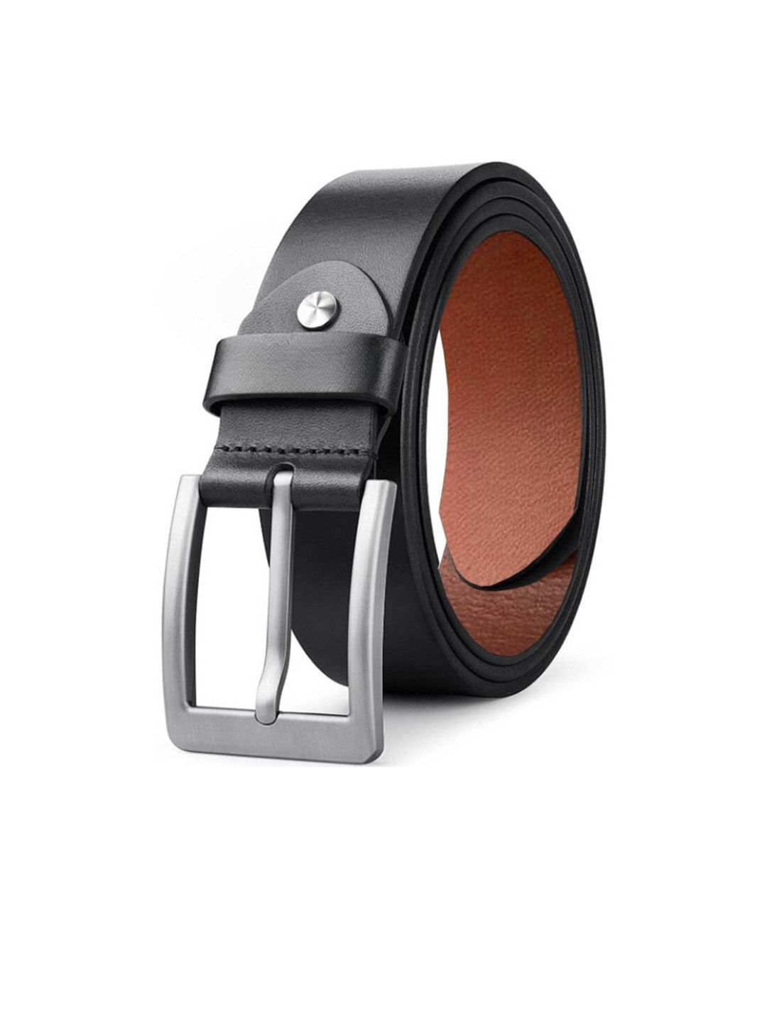 

Metronaut Men Leather Formal Belt, Black