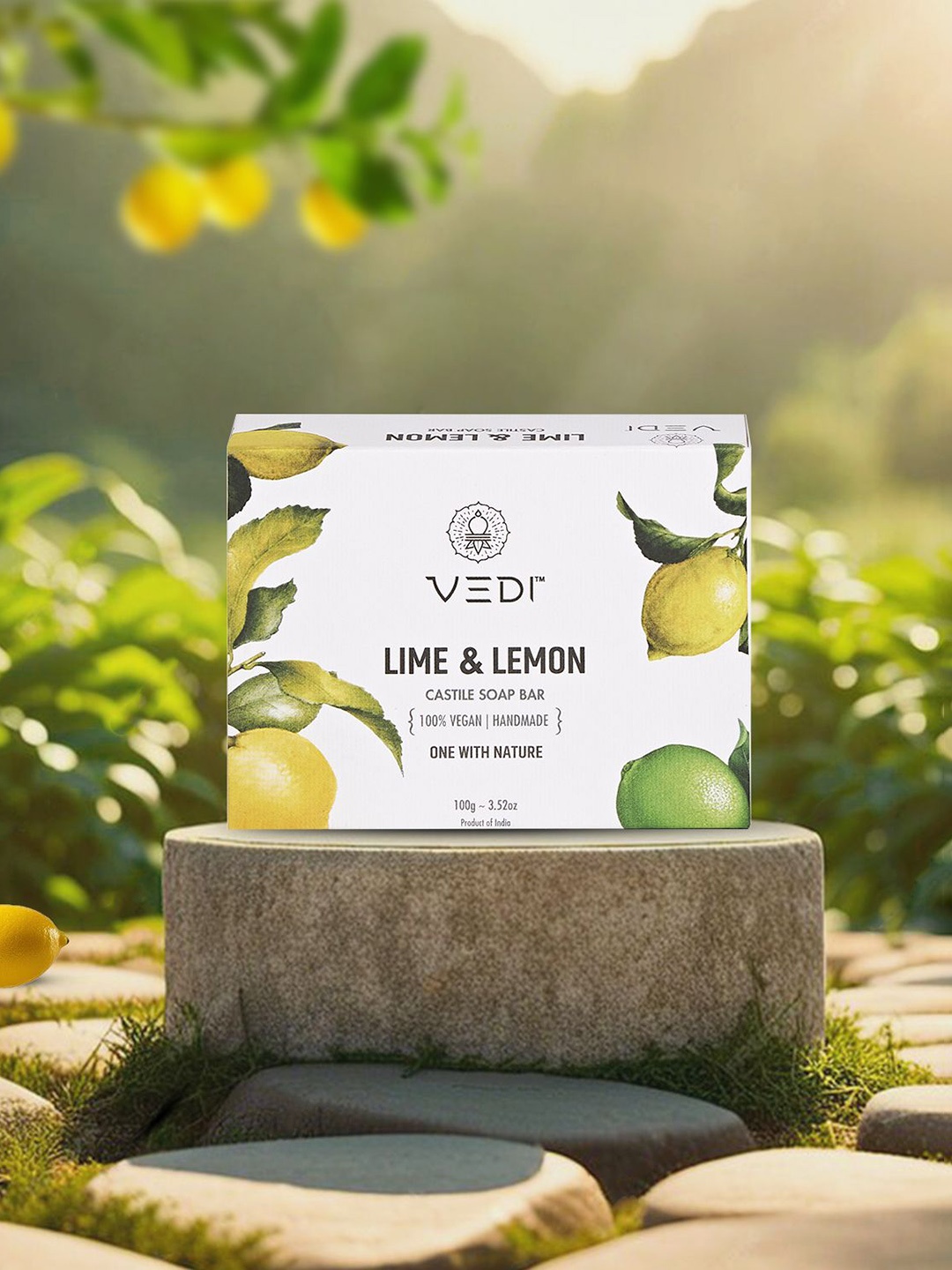

Vedi Herbals Lime And Lemon 100% Natural Castile Soap Bar - 100 g, White