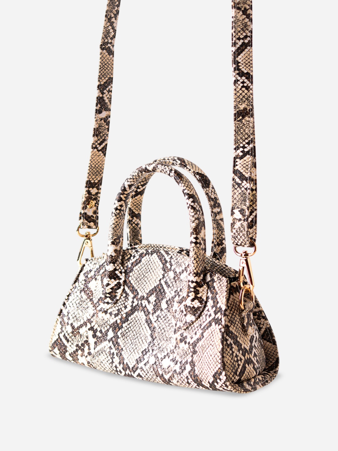 

RIVR Women Structured Leather Sling Bag, Cream