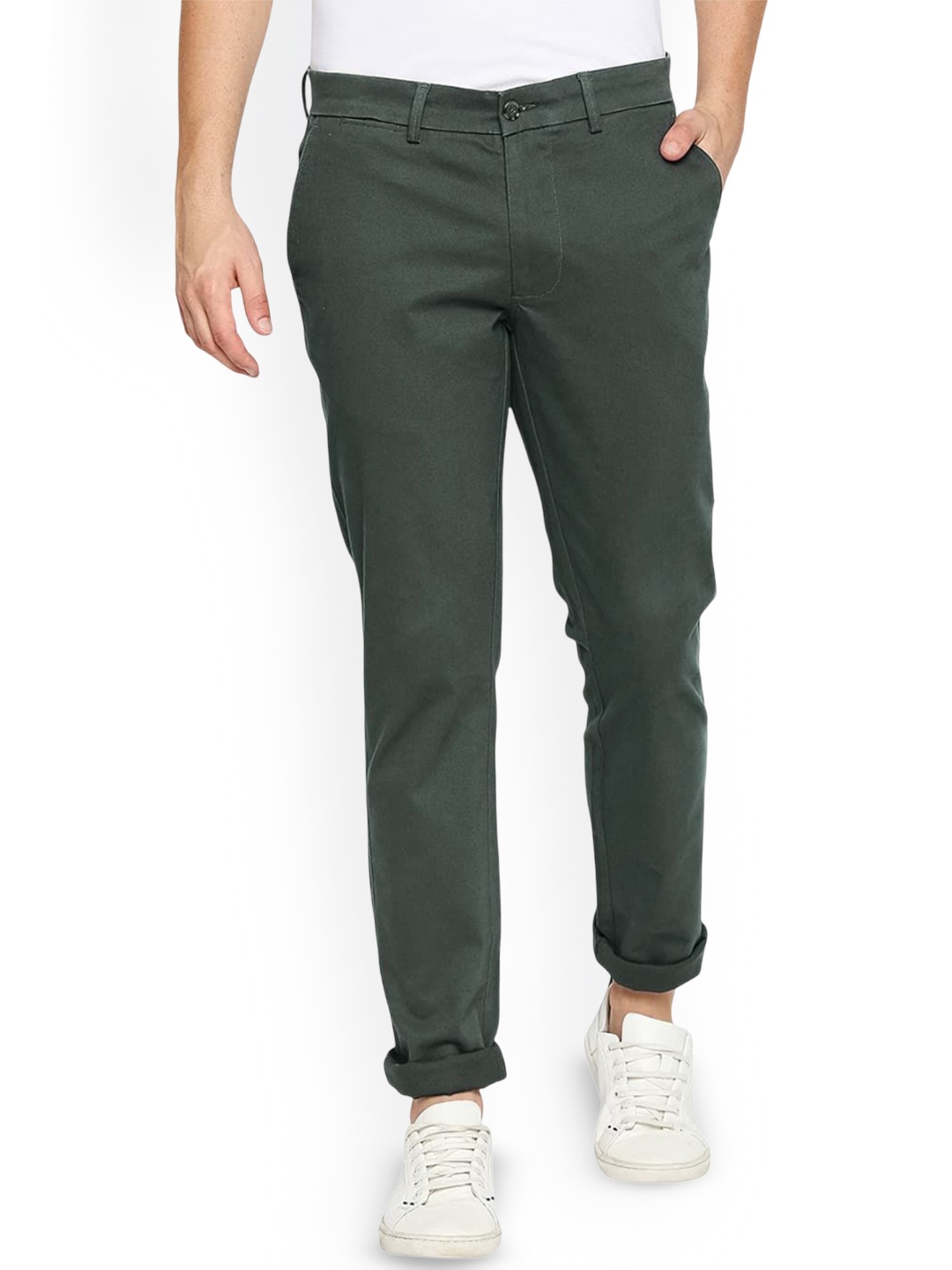 

Basics Men Comfort Trousers, Olive