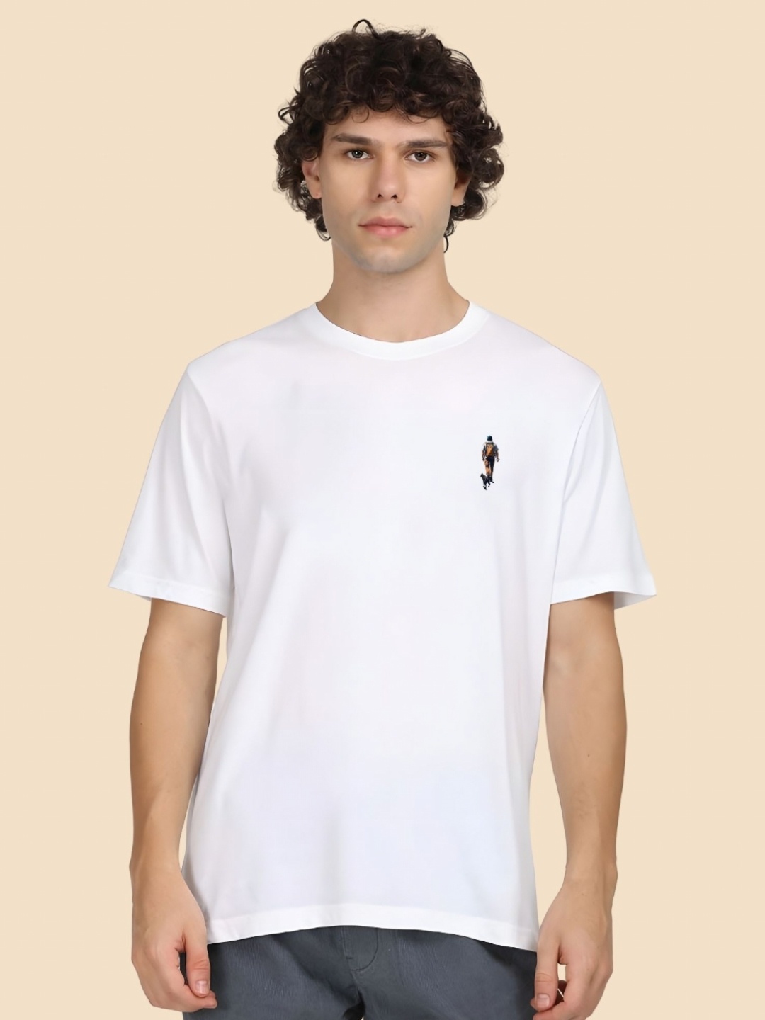 

SZN Men Graphic Printed Round Neck Cotton T-shirt, White