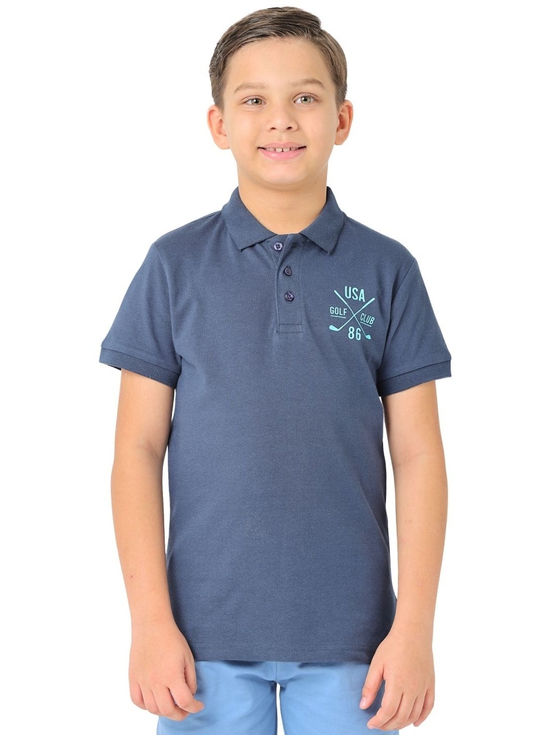 

Nuego Boys Bio Finish Solid Polo Collar Cotton T-shirt, Blue